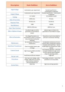 Static Voltage Stabilizer Vs Servo Stabilizer